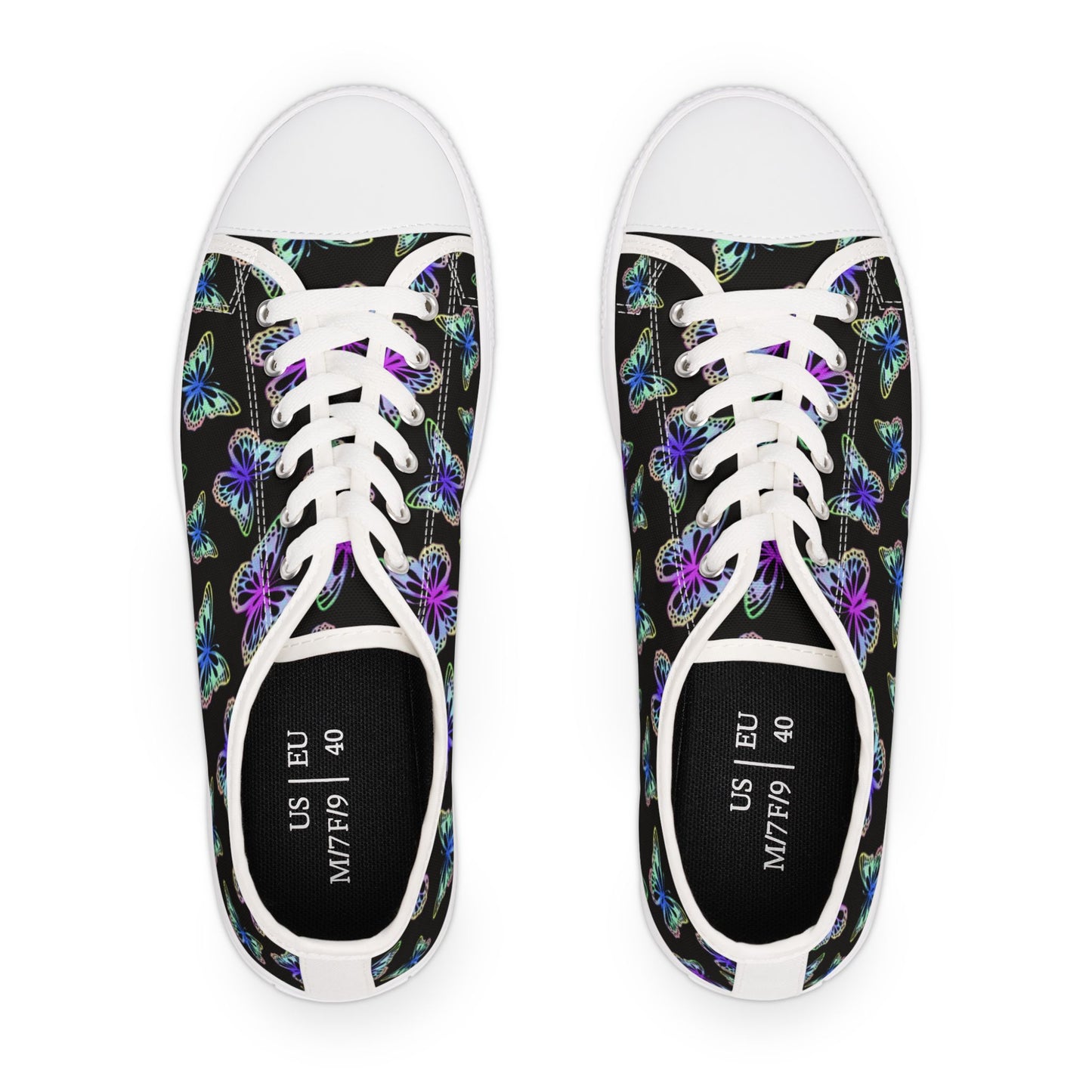 Women's Butterfly Print Low Top Sneakers
