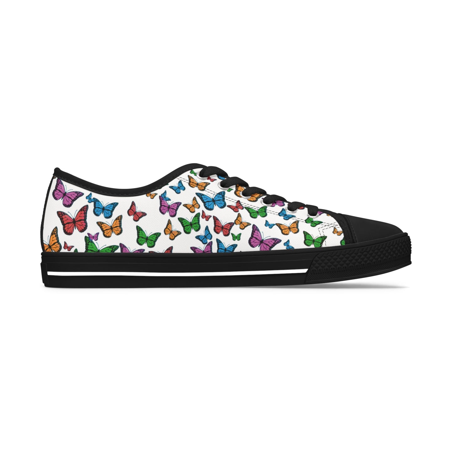 Colorful Butterfly Print Women's Low Top Sneakers