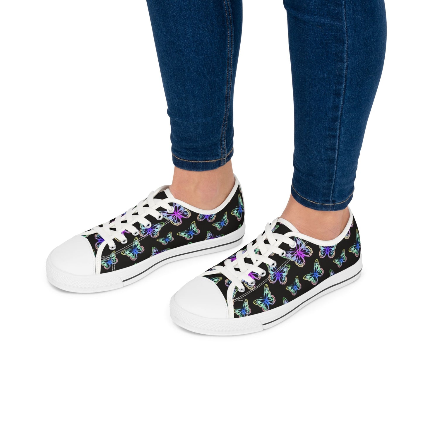 Women's Butterfly Print Low Top Sneakers