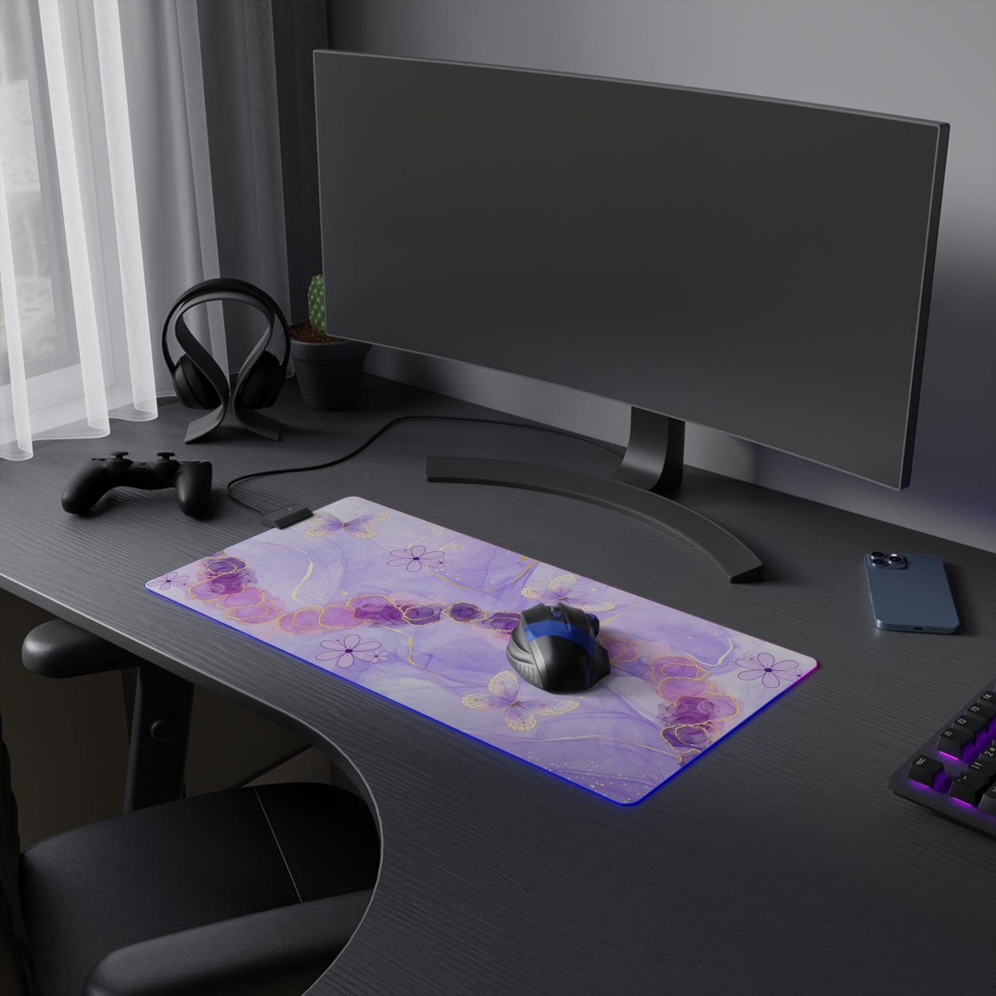 Purple LED Gaming Pad