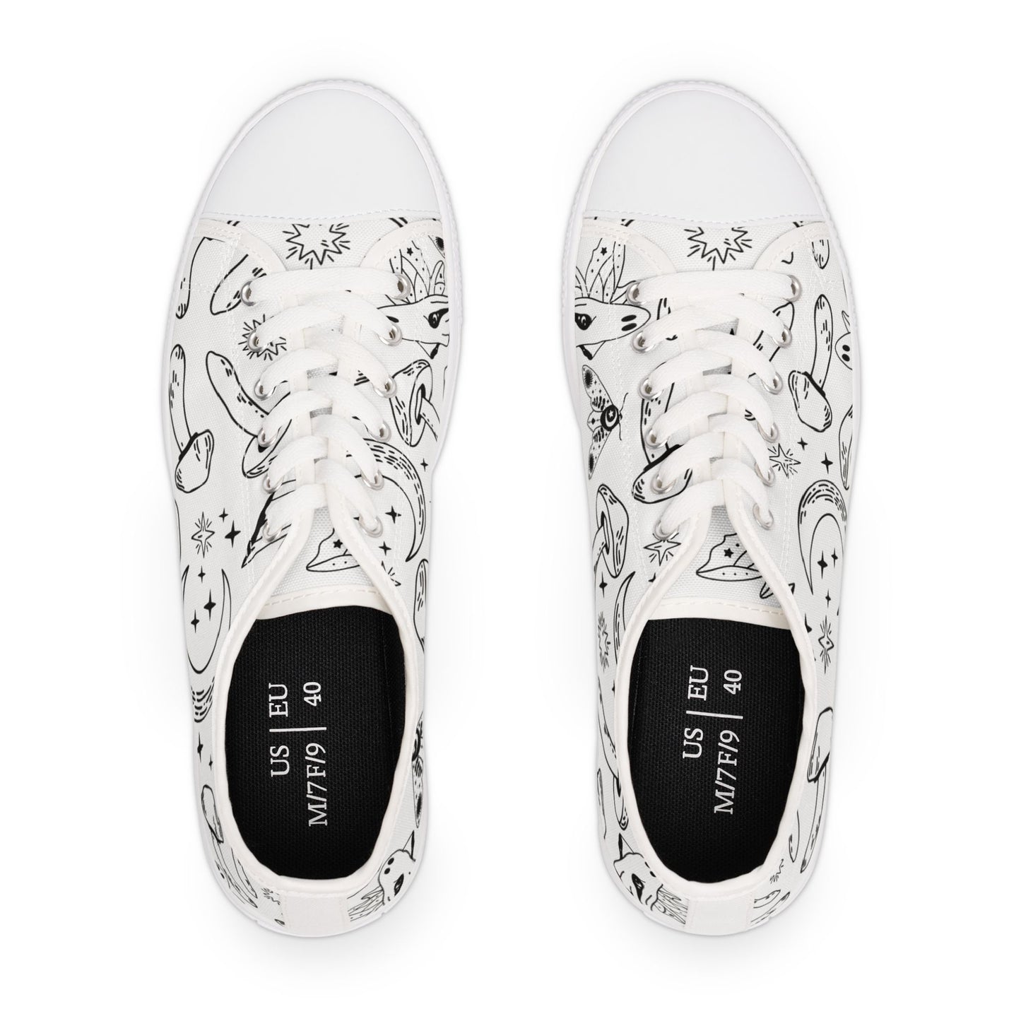 Mushroom/Moon Women's Low Top Sneakers