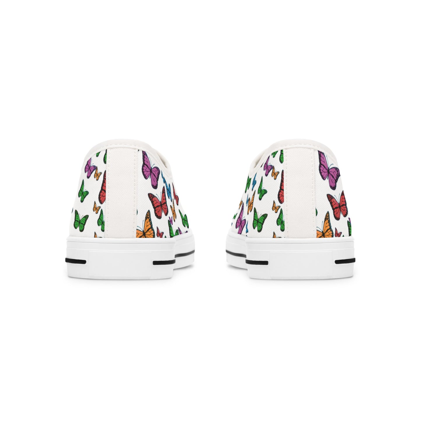 Colorful Butterfly Print Women's Low Top Sneakers