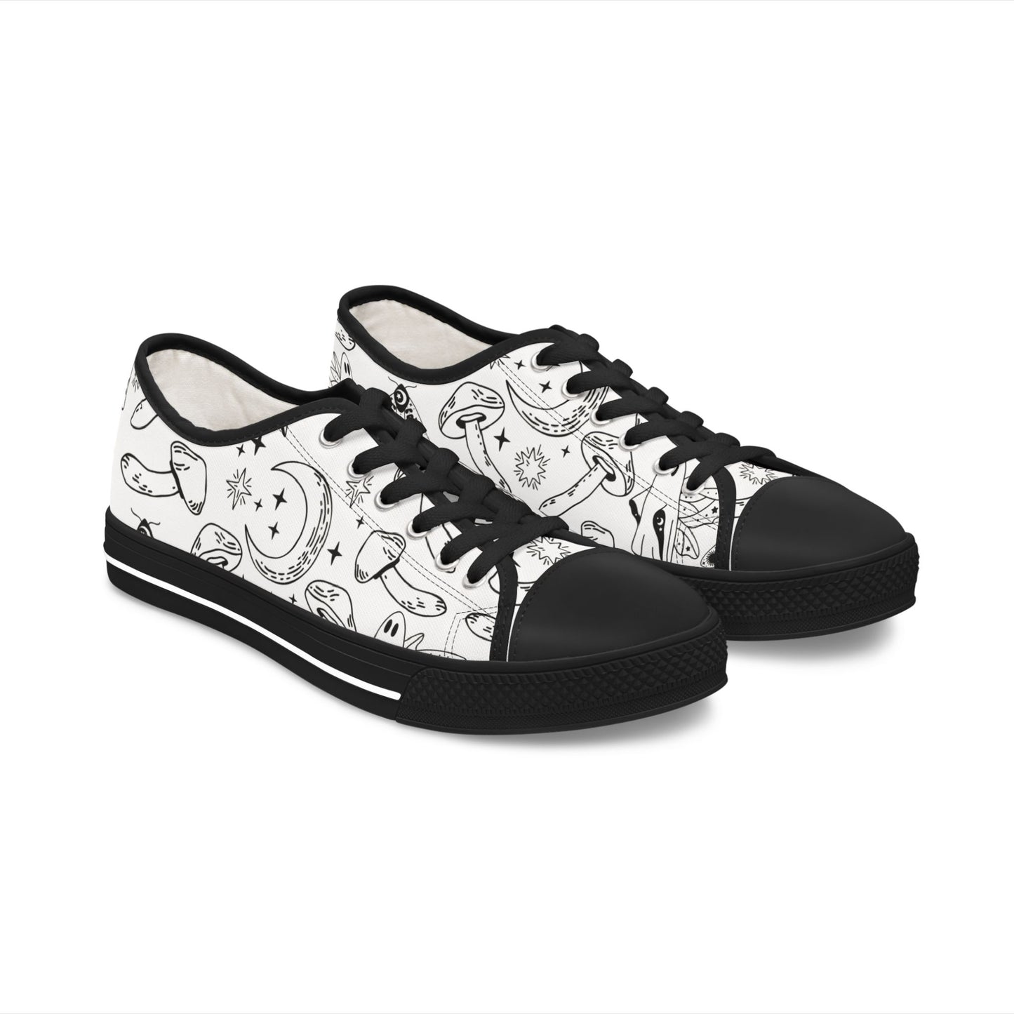 Mushroom/Moon Women's Low Top Sneakers