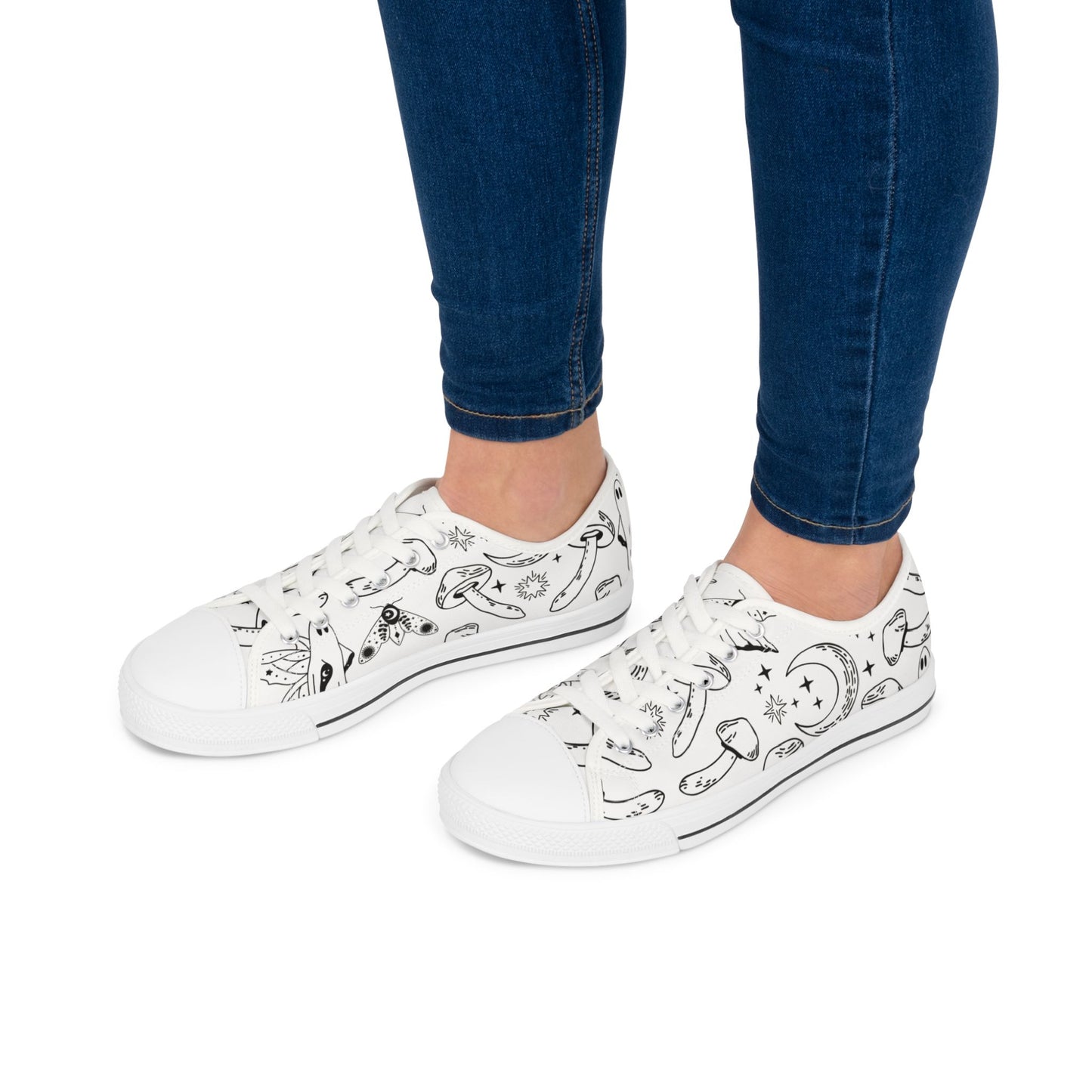 Mushroom/Moon Women's Low Top Sneakers