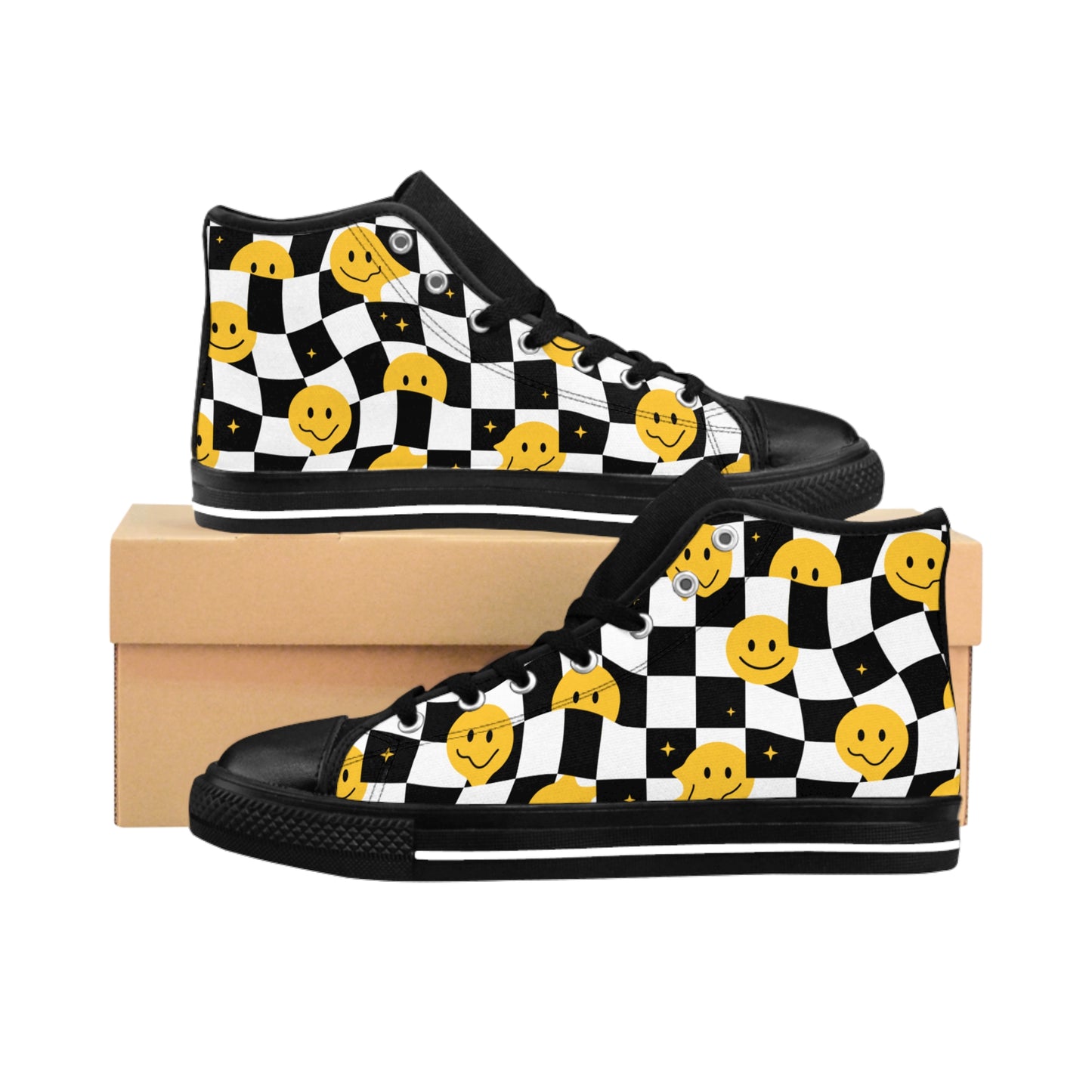 Smiley Face High-Top Sneakers | Men