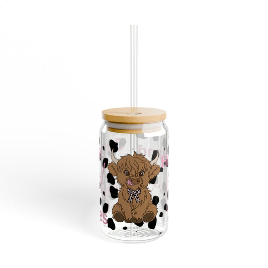 Highland Cow Sipper Glass