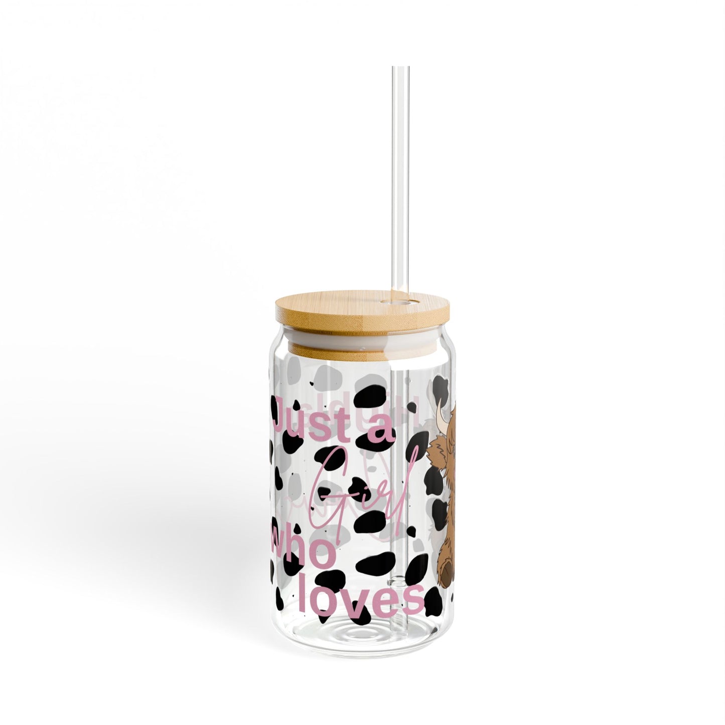 Highland Cow Sipper Glass