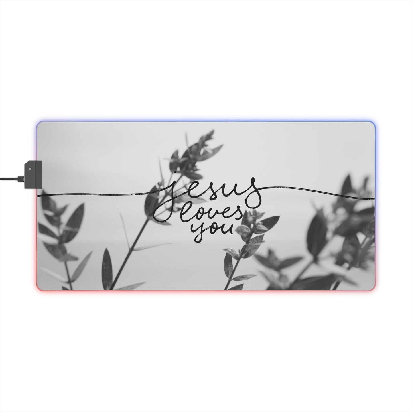 Jesus Loves You LED Gaming Pad