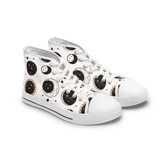 Sun and Moon Duo | Women's High Top Sneakers